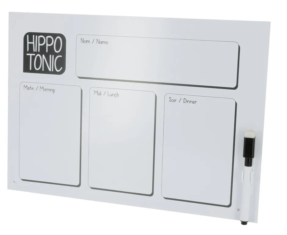 HIPPOTONIC Abwaschbares Fütterungsschild mit Marker.