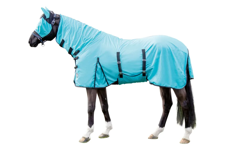 HKM Fliegendecke mit Halsteil -Aqua-