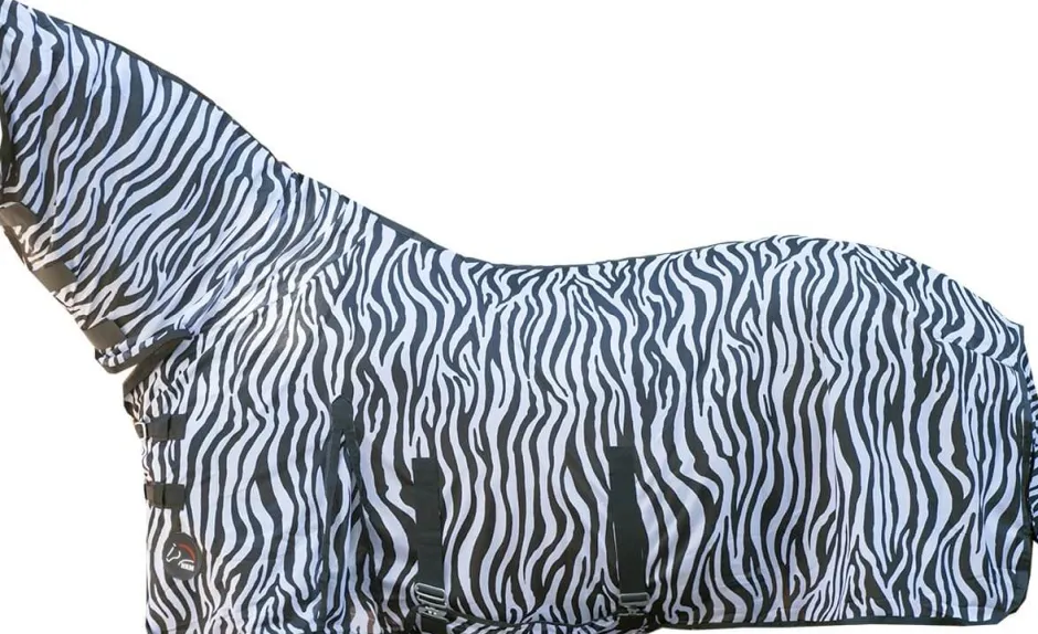 HKM Fliegendecke mit Halsteil -Zebra- mit Bauchlatz