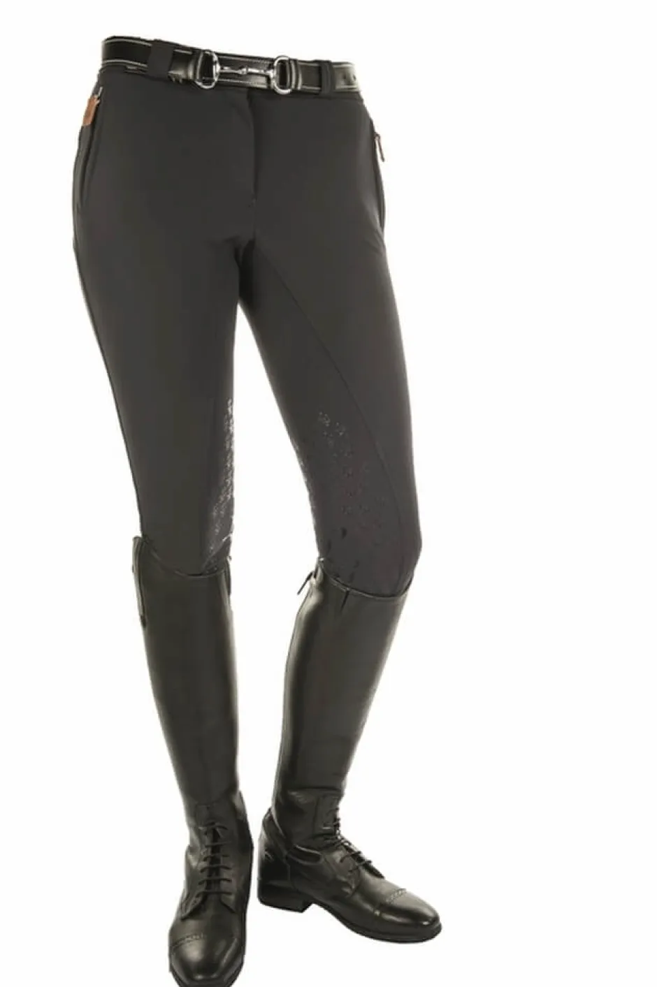 Lauria Garrelli by HKM Softshellreithose -Champagne- Silikon Kniedruck