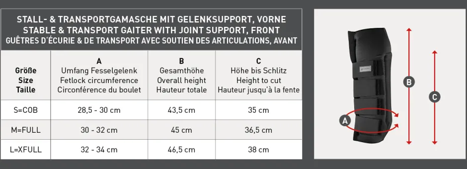 WALDHAUSEN Stall- & Transportgamasche mit Gelenksupport, vorne