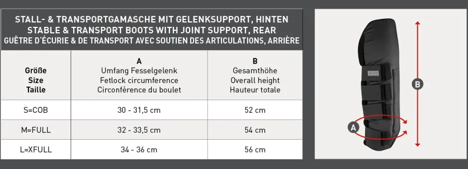 WALDHAUSEN Stall- & Transportgamasche mit Gelenksupport, hinten